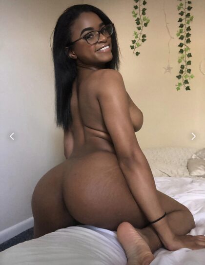 Which one turns you on more, my glasses or my fat ebony ass?