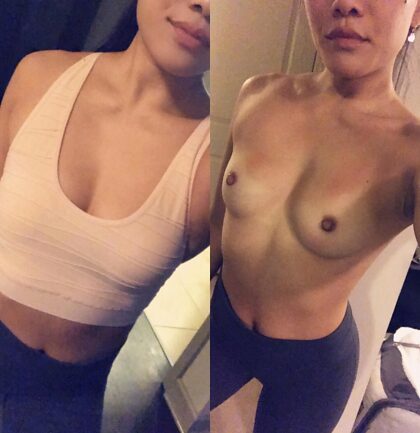 Before and after...would you still fuck my sweaty body? 