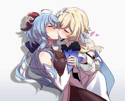 Ganyu kissing Lumine