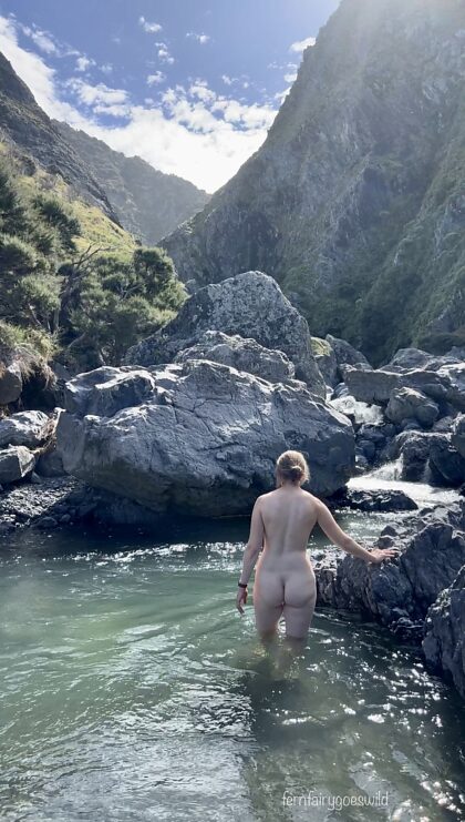 Magical place for milf nudist to skinny dip