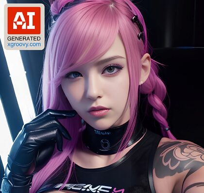 She flaunted her perfect body in cyberpunk lingerie, pink pigtails bouncing in the dark club. Jewels sparkling, tattoos illuminated, ahegao face ready to go wild.