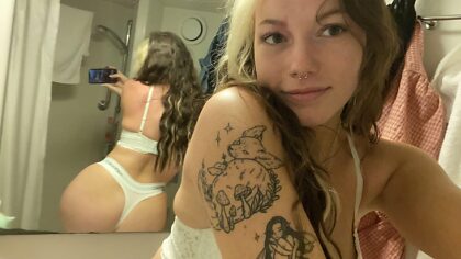 I love showing off my tattoos, getting my booty in the pic is a bonus