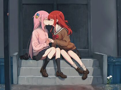 Kissing and holding hands