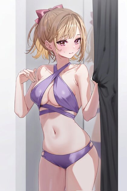 Trying swimsuit