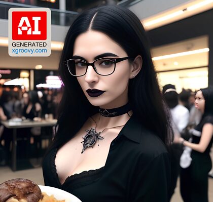I'm just a fucking goth girl at the mall, eating and feeling like shit.