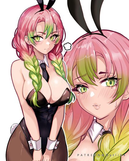 Blushing Bunny Mitsuri (Artysta: Li / eve) [Demon Slayer]