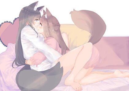 Fox girls hugging