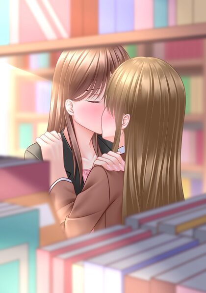 Kiss in the library