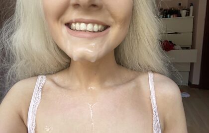 I’m happiest with cum all over my face