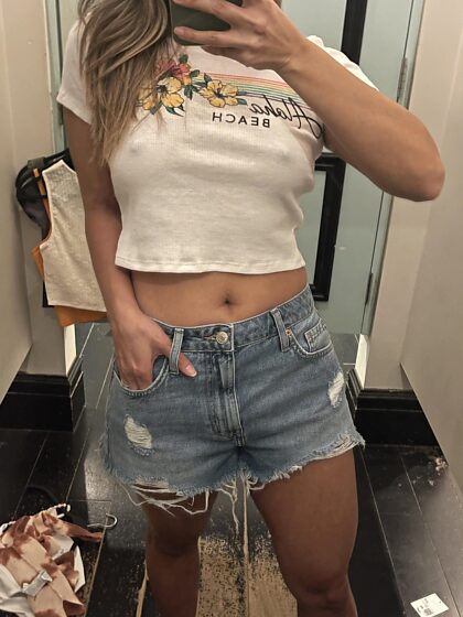 I love never wearing bras when I come out of the changing room