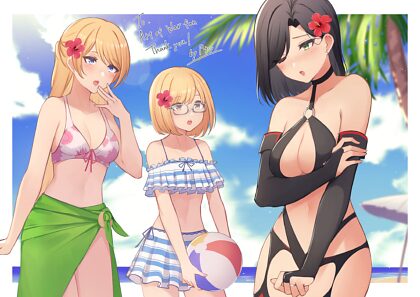 Yuri-familie op het strand