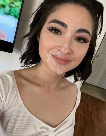 Will look more pretty with your cum on my face.