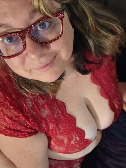 Felt cute and naughty in my new red lingerie!