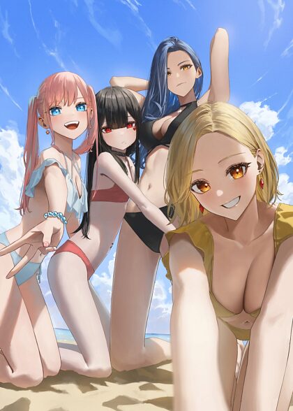 Selfie di ragazze sulla spiaggia