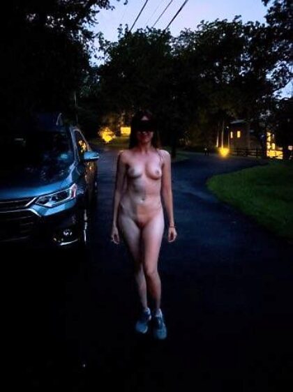 Love taking naked walks on warm summer evenings! If we were neighbors, would you join?