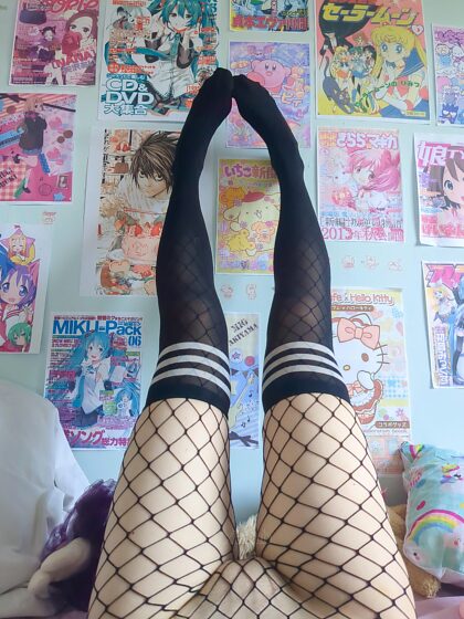 can't stop wearing thigh highs and fishnets combo!! oh and also no panties 