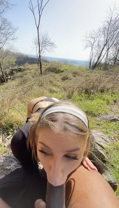 Went on a hike and found a bbc slut