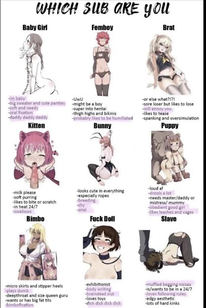 I’m a mix between Femboy, Bunny, and Fuck Doll