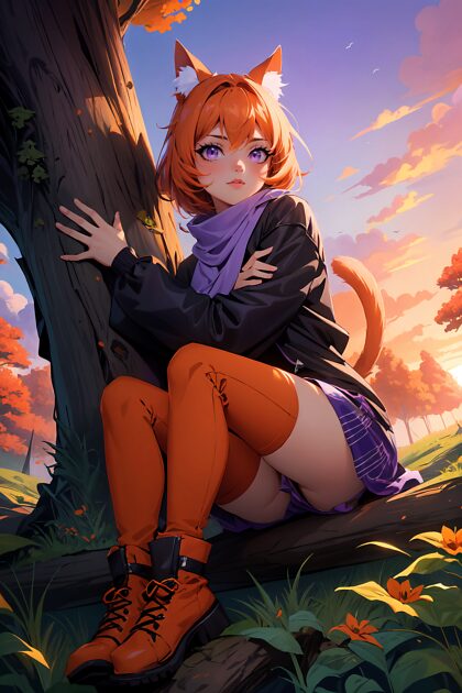 - Sunset with a Cat Girl -