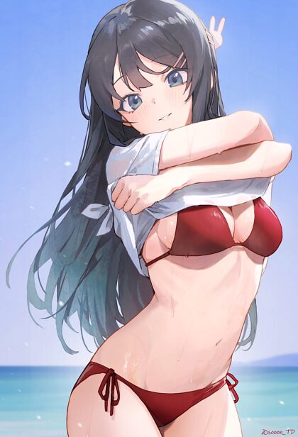 Mai taking off her shirt