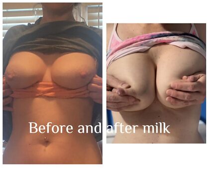 ⭐️ Lots of requests for before/ after milk pics. Here ya go… 