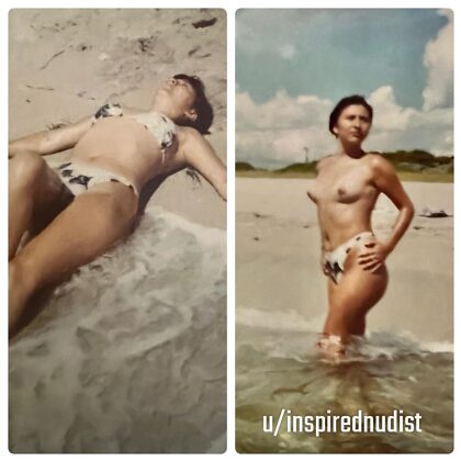 Otro recuerdo de mi primera vez en una playa nudista.  ❤️ los años 90