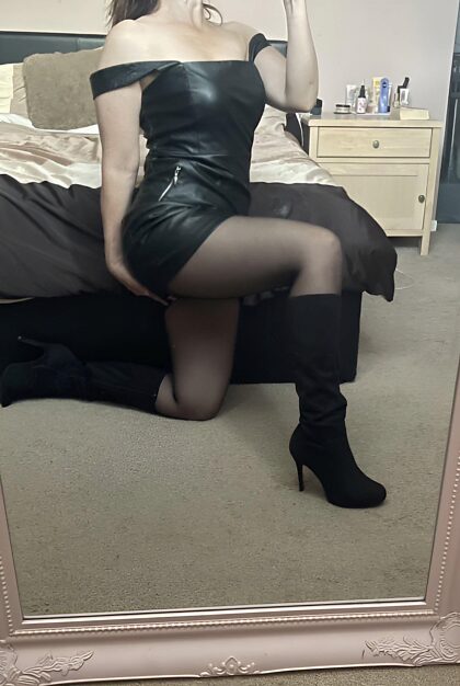 Better with or without the boots…..? Black sheer nylons