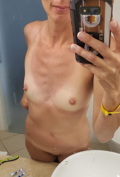 Tiny milf tits are the yummiest..
