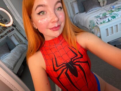 Your friendly neighbourhood spider girl all covered in web 