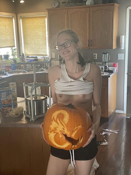 We loved Halloween pumpkin carving