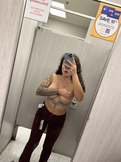 Would you like to put it in my mouth in a changing room?