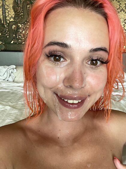 So happy with cum on face