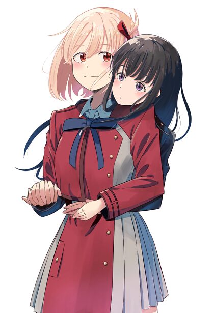 Holding hands from behind