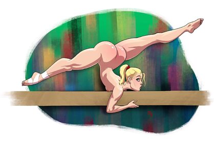 The Gymnast in wardrobe Malfunction - 3 Versions