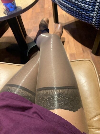 Office trouble: layering hold up and shiny nylons in this cold British weather 