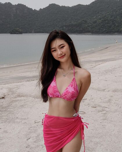 Super cute Asian in bikini