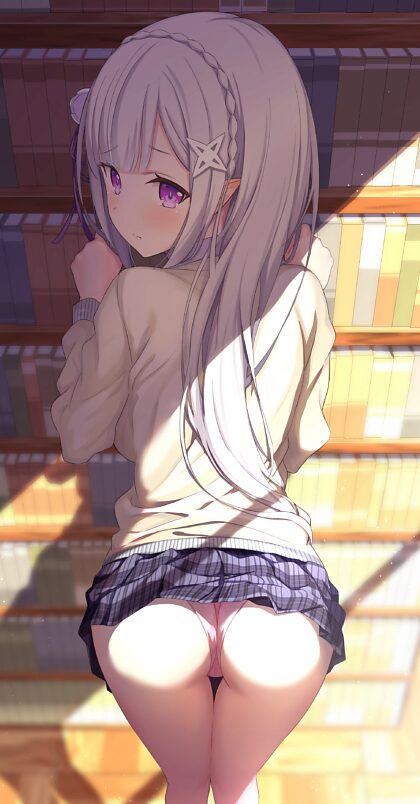 Emilia à la bibliothèque