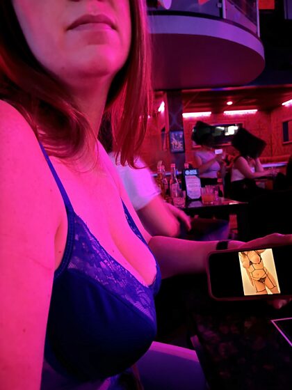 Sharing my nudes at a busy bar on a Friday night
