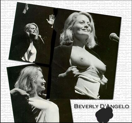 Beverly D'Angelo 在 The Viper Room 表演结束后向人群展示。