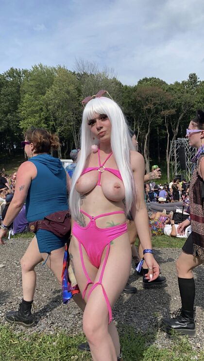 i’m just a horny exhibitionist slut flashing her titties at the festival