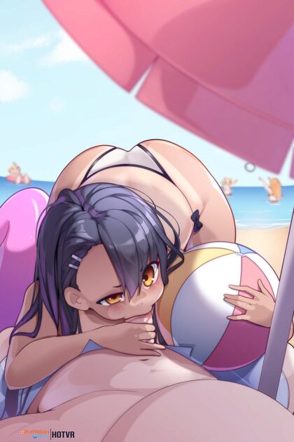 Nagatoro sucking at the beach