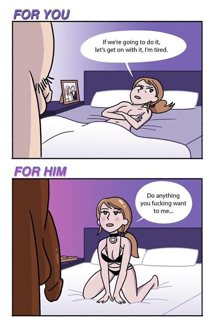 Just 2 frames of a comic accurately depict the Hotwife life!