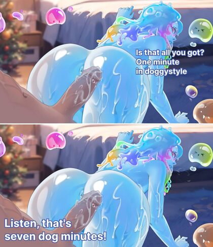 One minute is also difficult work with such a slime girl