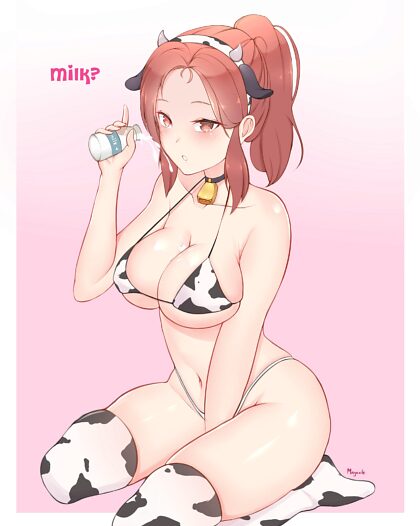 Kuh-Bikini mit Milch