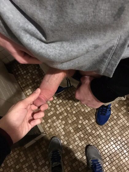 He caught a glimpse in the restroom and couldn't resist touching it