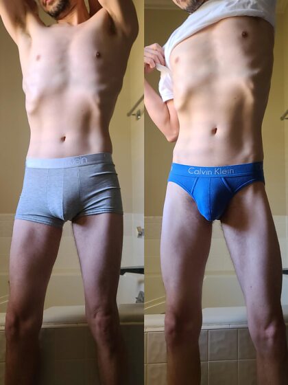 35 showing off in my underwear, which do you prefer?