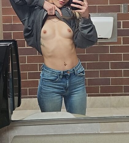 Public bathrooms are always my fave place to take nudes