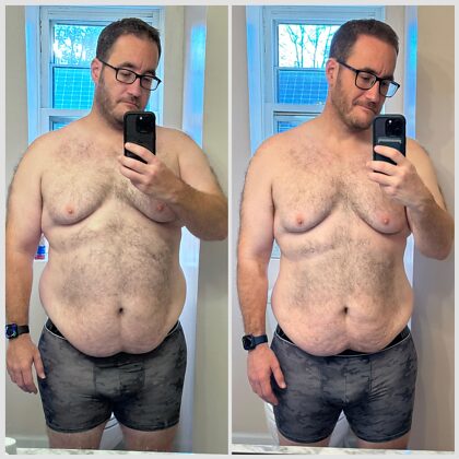 Bearly hat in 4 Monaten 40 Pfund abgenommen.  Ich war begeistert, mich selbst in 4 Monaten zu sehen.