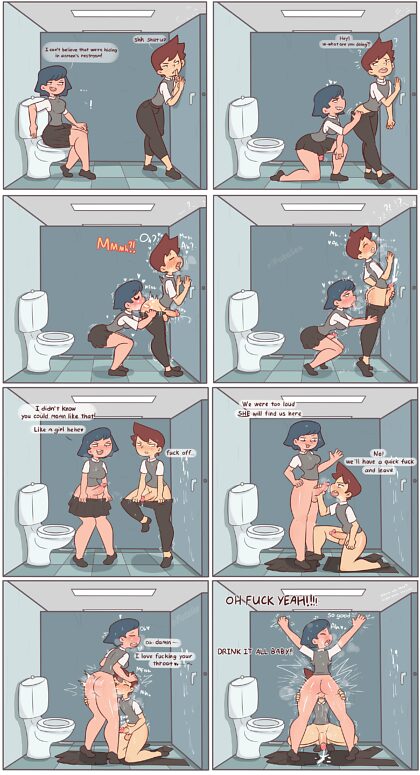 Once upon a time in the toilet .. Hot Futanari