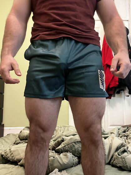 Tenho alguns shorts de ginástica novos, garotos.  Acha que eles vão levar uma surra?